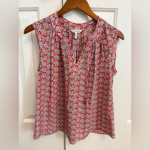 Rebecca Taylor Amanda Floral Sleeveless Silk Blouse Size 4